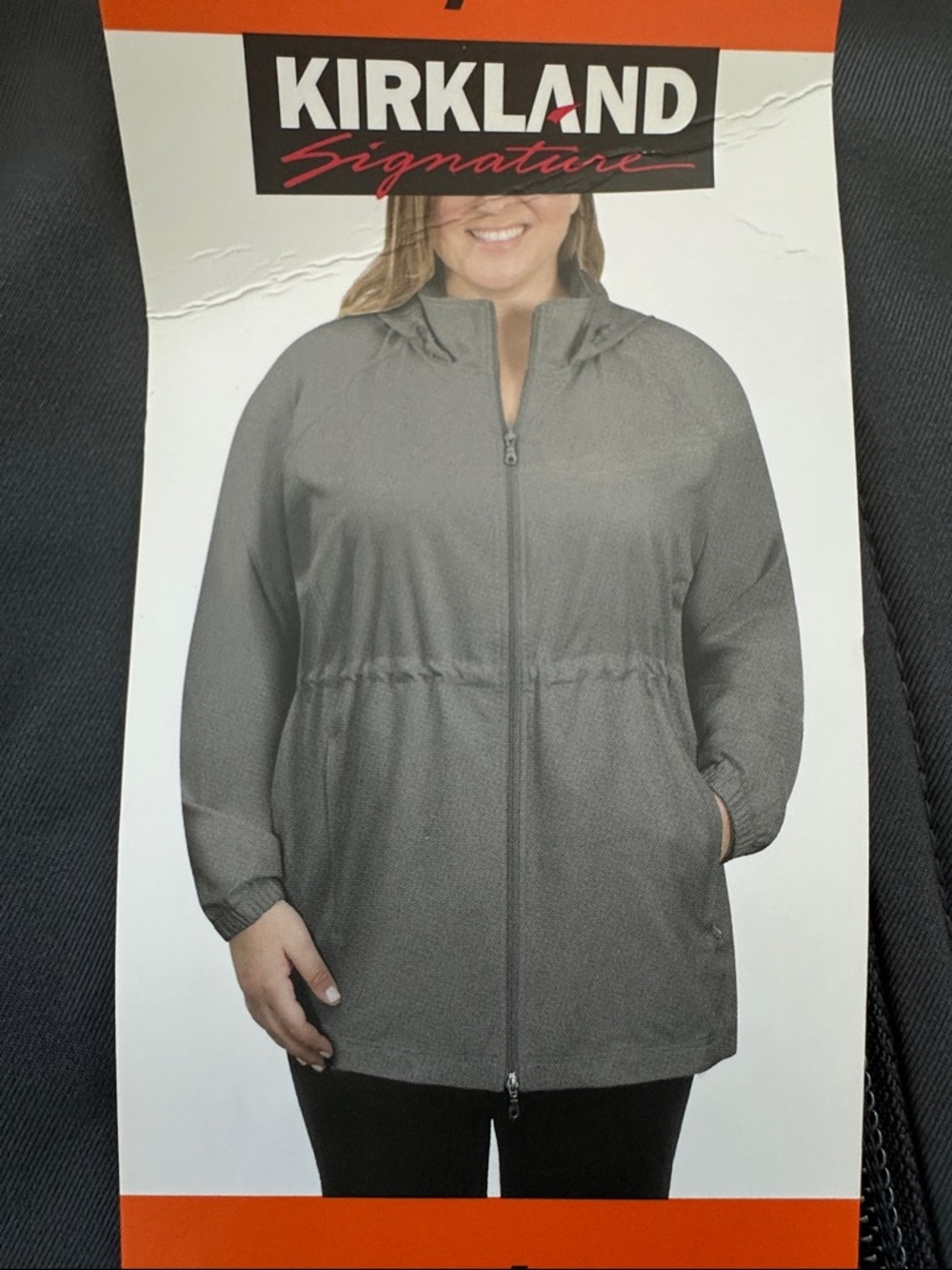 Kirkland Signature Hooded Windbreaker Jacket - Grey